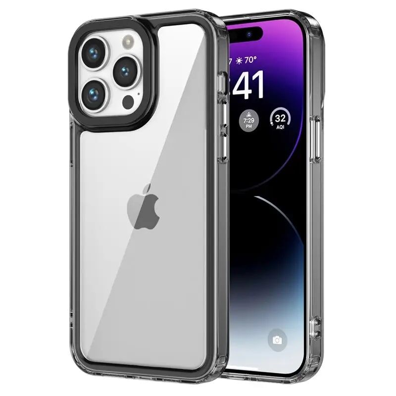clear space phone case black