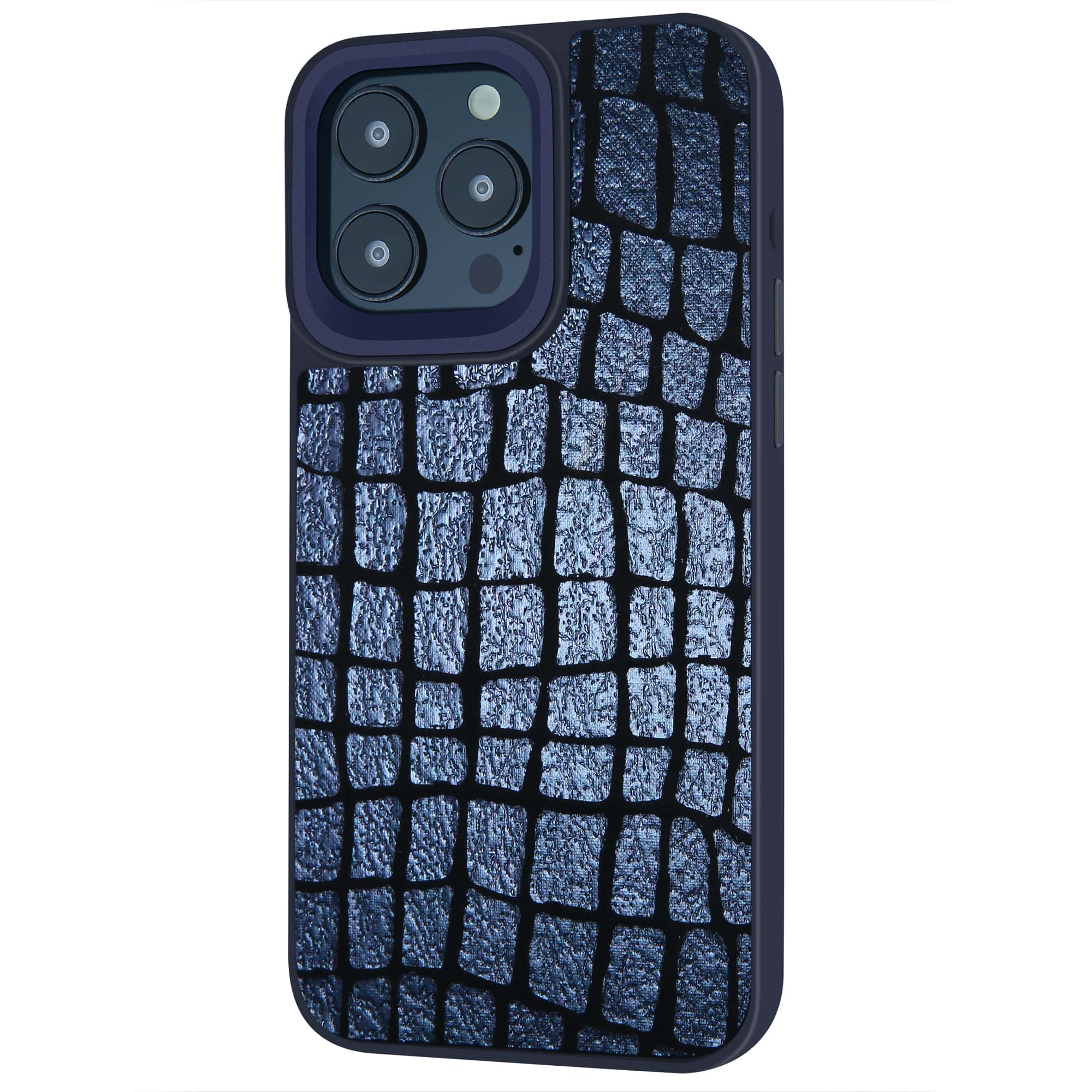 gradient crocodile back case dark purple