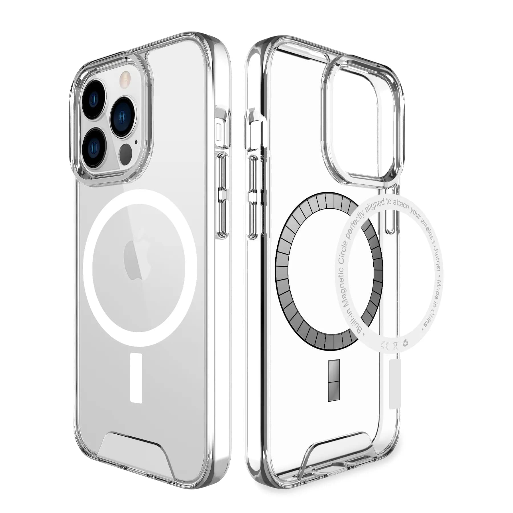 2 in 1 magnet transparent TPU case