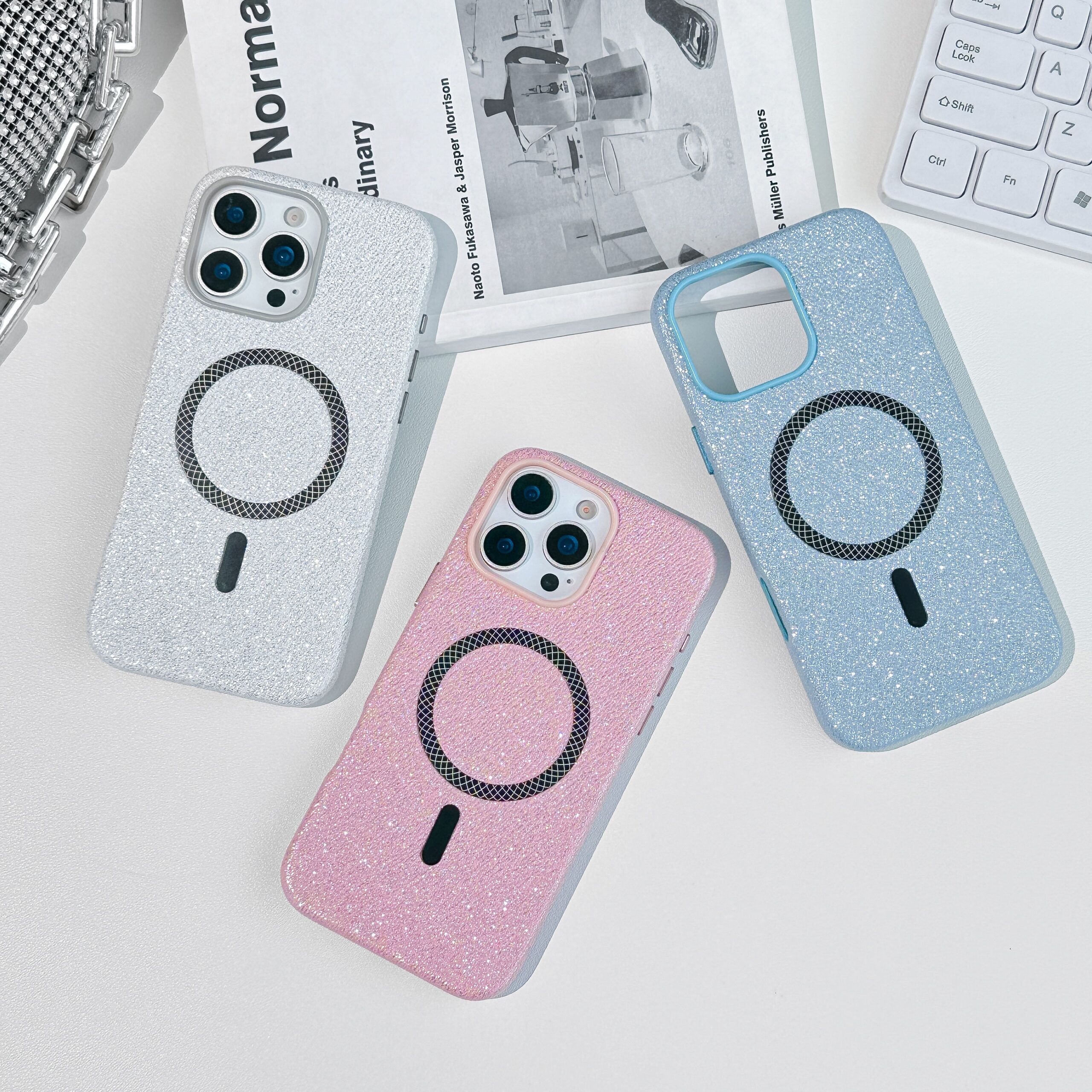 Pearlescent Leather Magnetic Phone Case - Image 2