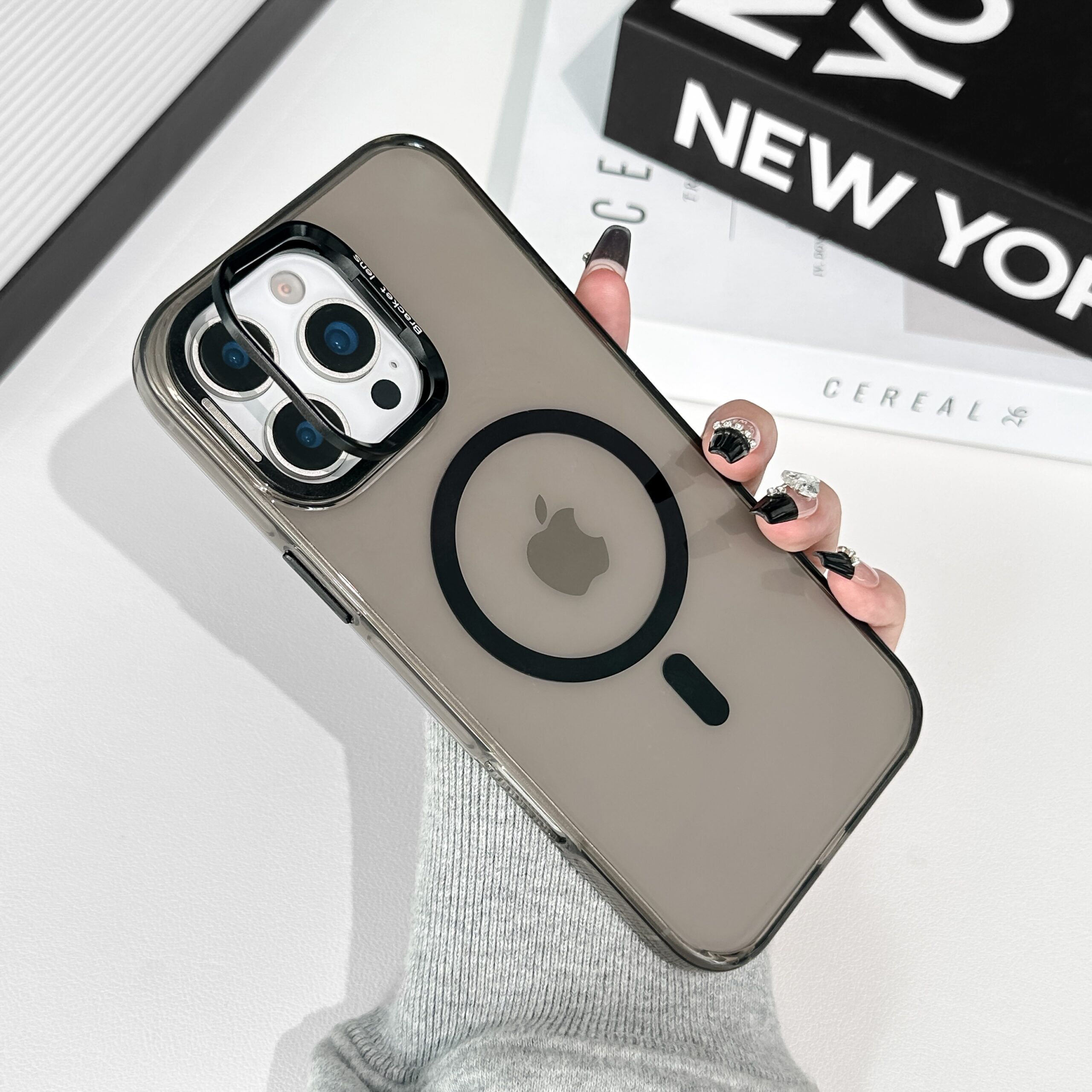 NEW design Stand Bracket Clear Back Cover For iPhone 17 16 15Pro Max - Image 3