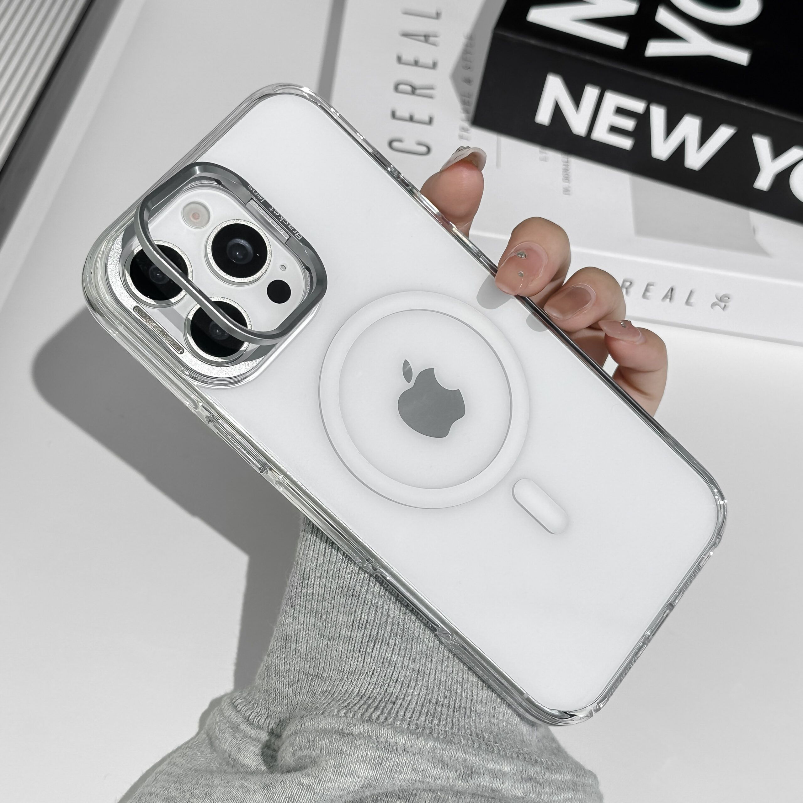 NEW design Stand Bracket Clear Back Cover For iPhone 17 16 15Pro Max - Image 2