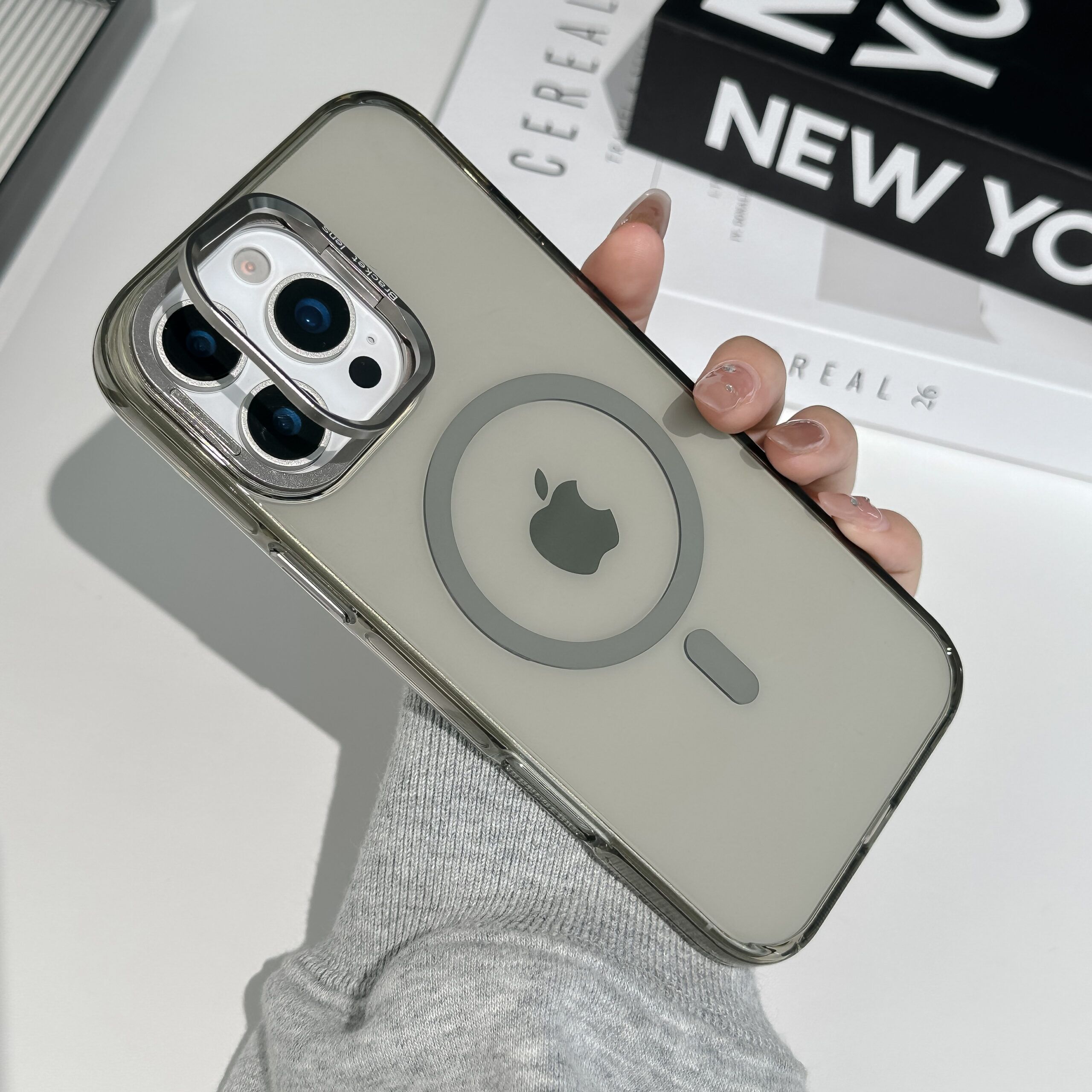 NEW design Stand Bracket Clear Back Cover For iPhone 17 16 15Pro Max - Image 4