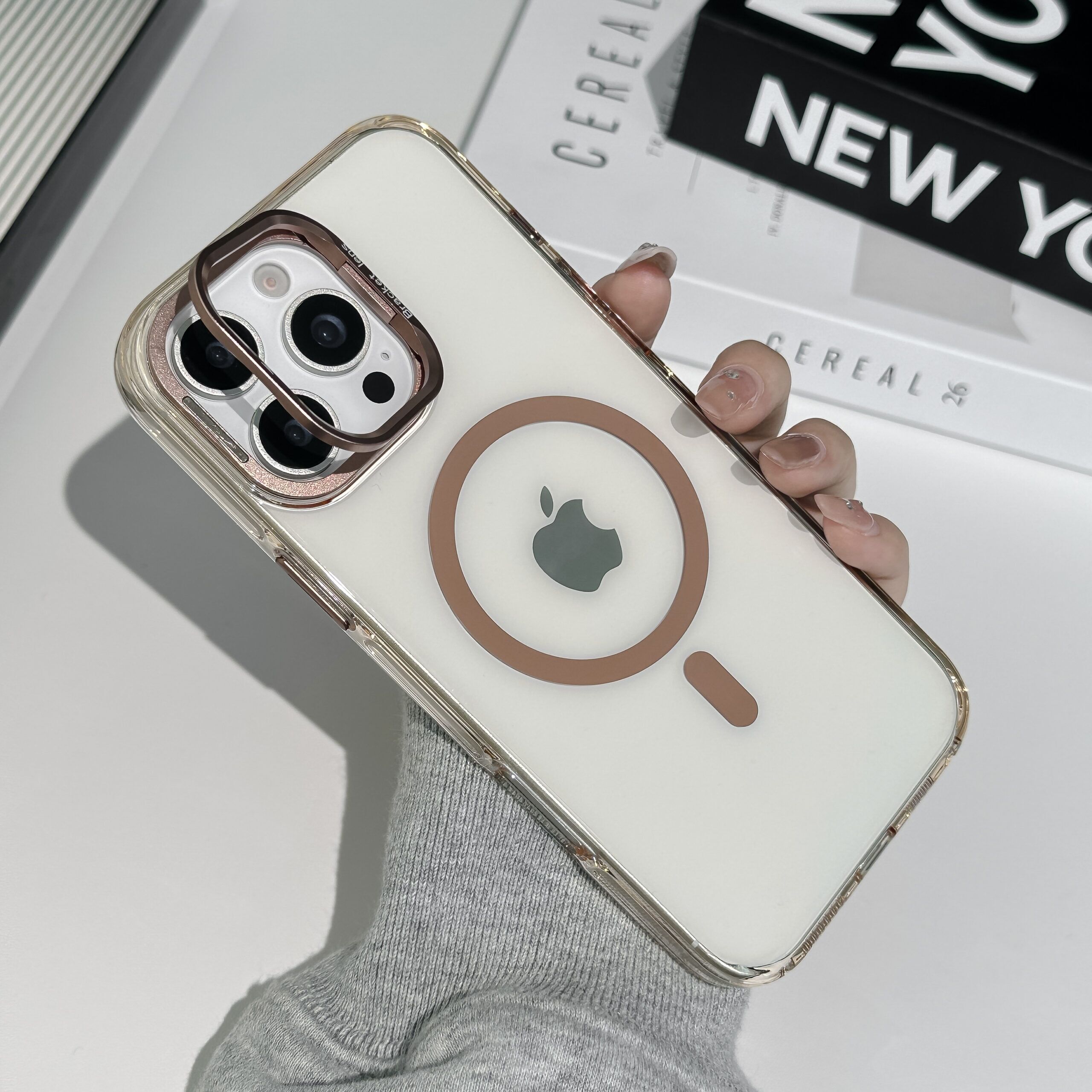 NEW design Stand Bracket Clear Back Cover For iPhone 17 16 15Pro Max - Image 5