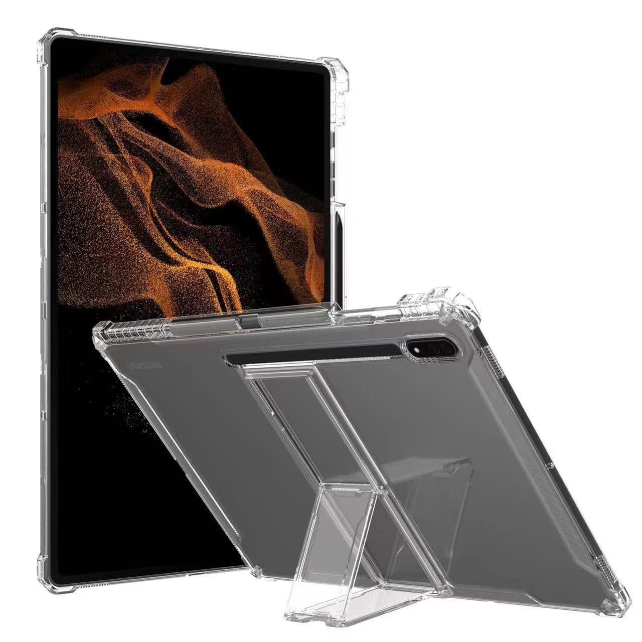 Clear Tablet Case with Kickstand Pencil Holder